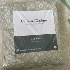 Carousel Designs Sage/Mint Crib Sheet